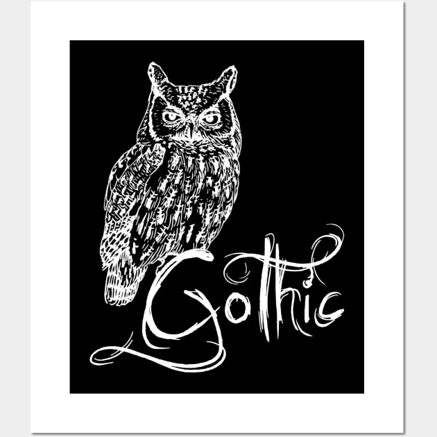 Owl Gothic Wall Art by SpassmitShirts